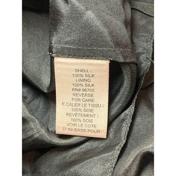 Rebecca Taylor Black 100% Silk V-NeckCocktail Mini Dress Women Size 2 - Picture 8 of 9